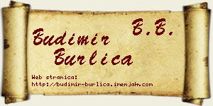 Budimir Burlica vizit kartica